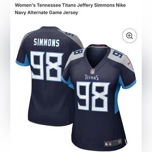 Women's Tennessee Titans Jeffery Simmons Nike Navy Alternate Game Jersey XL